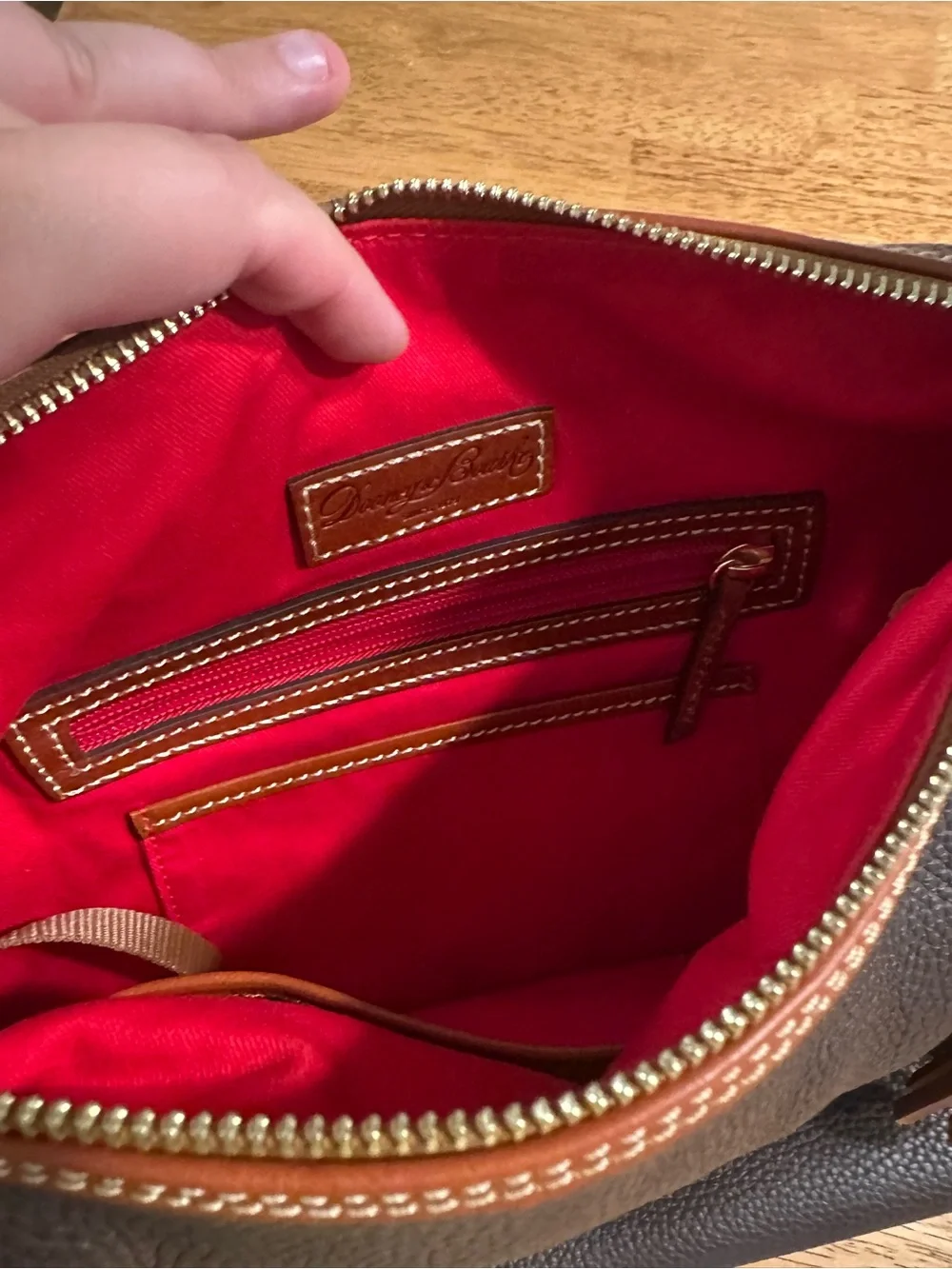 Dooney & Bourke Brown Pebbled Leather Hobo Bag